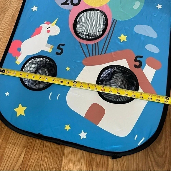 Himal Collapsible Portable Kids Cornhole Game Set Bounce Bean Bag Toss Unicorn - Picture 5 of 8